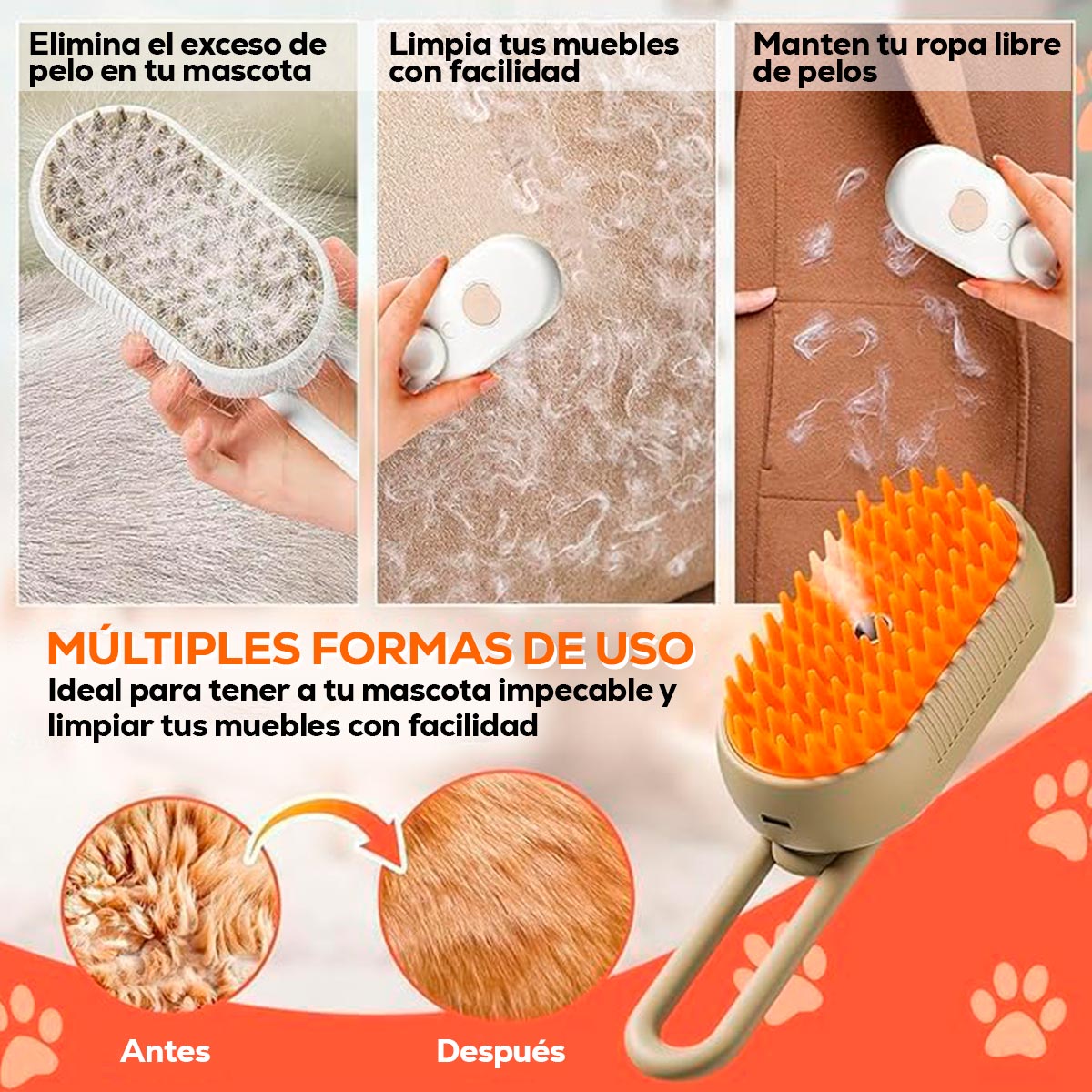 PuffPet™ | Cepillo Vaporizador Quita Pelos